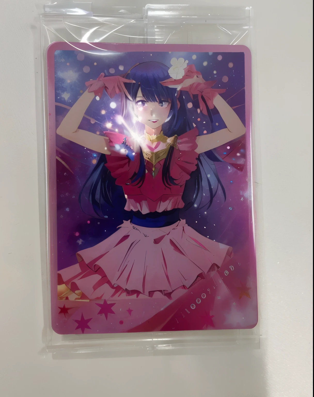 Photo close-up of a girl in a pink dress, [ tarot cards ]!!!!!, shikishi, anime still film anime shikishi, High resolution!!, Complete art, 8K!!, Ayami-kun、now, Official product images, Also, glitter magical girl, magical girl style, iwakura lain, Trading cards