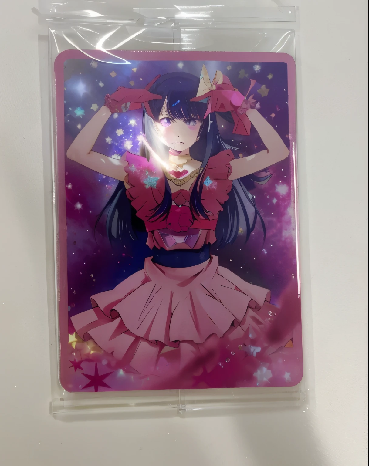 Photo close-up of a girl in a pink dress, [ tarot cards ]!!!!!, shikishi, anime still film anime shikishi, High resolution!!, Complete art, 8K!!, Ayami-kun、now, Official product images, Also, glitter magical girl, magical girl style, iwakura lain, Trading cards