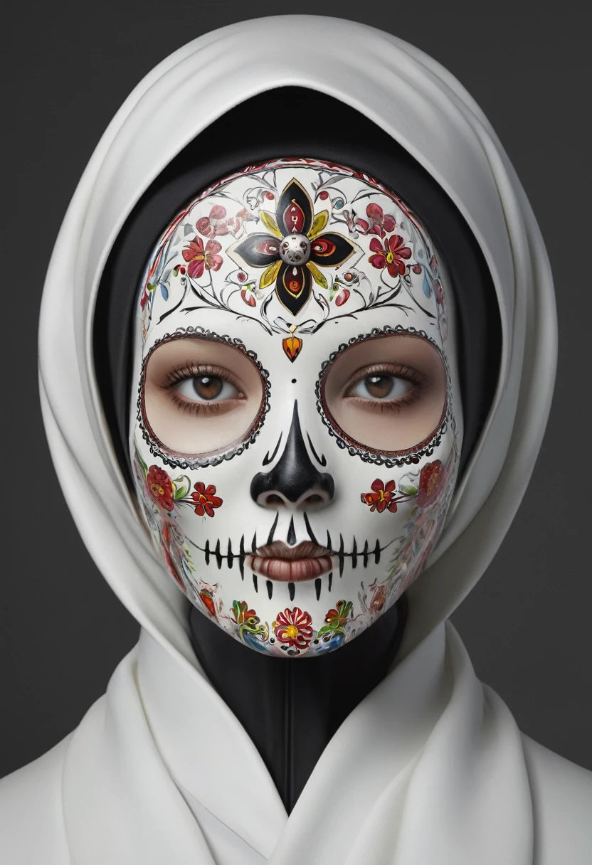 Digital art in the style of Patrick Demarchelier. Matryoshka nun, skull bones. style. 32k. Hyperdetalization., sharp focus, studio photo, ultra hd, realistic, vivid colors, highly detailed, pen and ink, perfect composition, beautiful detailed intricate insanely detailed octane render trending on artstation, 8k artistic photography, photorealistic concept art, soft natural volumetric cinematic perfect light.