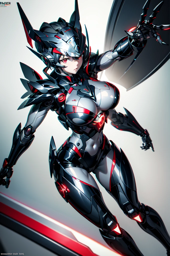 extraordinary beautiful girl, body, mechanical bare, Mecha girl, black hair color hair, Short hair details, (red eyes:1.3), Inorganic skin, science fiction,intermittently, (katana sword), (perfect fingers, 4 fingers and 1 thumb), (There are thick armors on the limbs:1.5), (Lopp, navel, Absolutely_good memory), intermittently, space_shooting, Side focus, open stance, (Cybertech punk mask:1.2), There are huge thrusters on the waist, side breasts, bloom, Super detailed的概念艺术, The content is very detailed, hawken, sci-fi battlefield, masterpiece, best quality, Capture super cute moments, depth of field, Super detailed, ultra high resolution, C4D, octadale, 3D modeling, 8K, 16K,