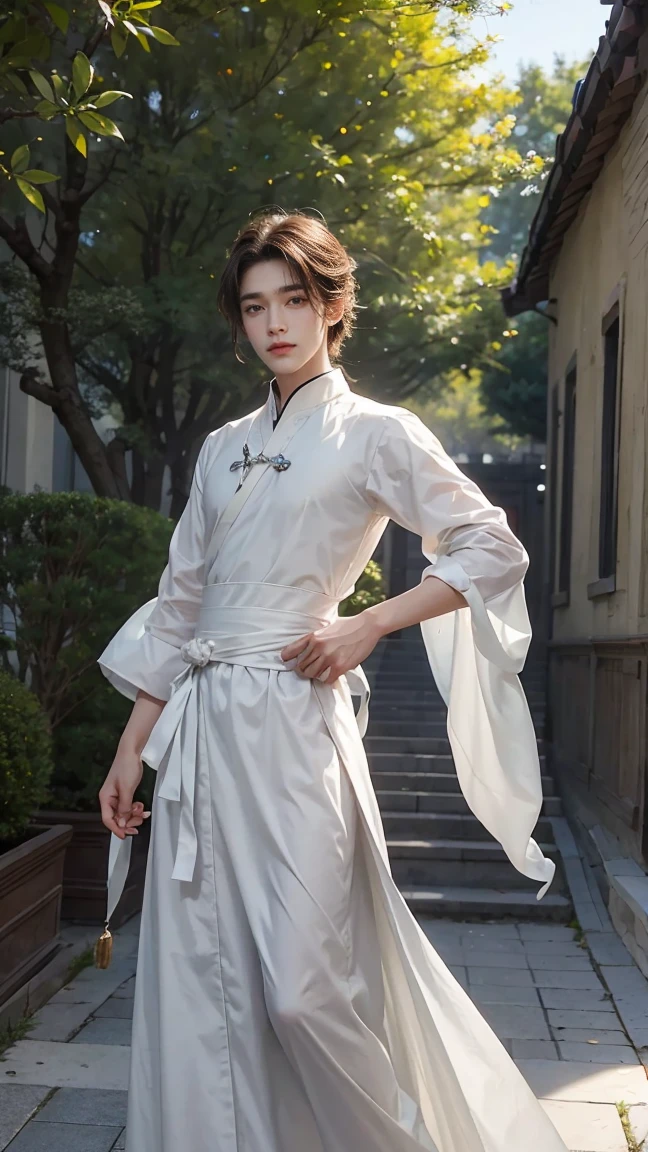 (((a boy))),Standing tall and straight,Eyebrows are picturesque,The face is as exquisite as a sculpture。Wearing a simple and elegant long gown,More elegant temperament。There is wisdom and agility in his eyebrows,The eyes are clear and bright,Like the sunshine on a spring morning。
His hair was dark and thick,Lightly tie up,A few strands of hair are fluttering in the wind,Adds a bit of and casualness。There is always a gentle smile on the corner of his mouth,Makes people feel like spring breeze。
fair skin,Delicate as porcelain,It seems that you can see the vitality and vigor flowing underneath the skin。Slender fingers,The movements are elegant,A unique charm is revealed in every gesture。
In terms of talent,He may be proficient in poetry and songs,Maybe he is good at music, chess, calligraphy and painting,Its amazing。
Such boys were everywhere in the streets or in the prosperous courtyards of the Song Dynasty.,It will undoubtedly become the focus of everyone's attention。
