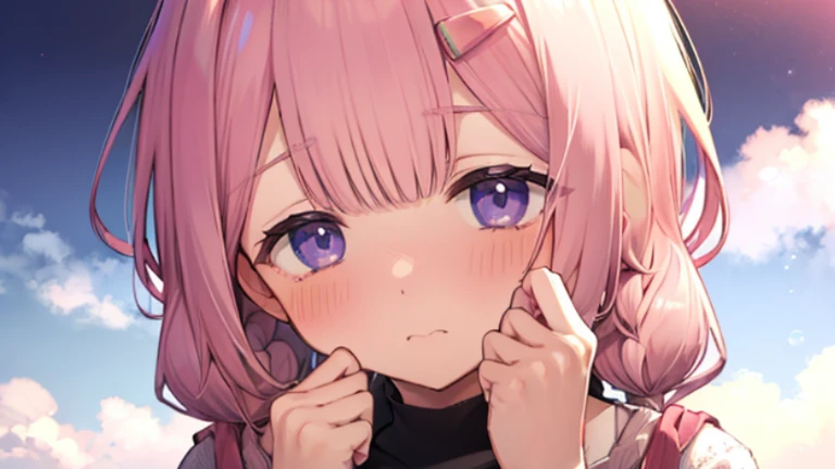 、Peep、Show a glimpse、Shyness、blush、embarrassing、blush