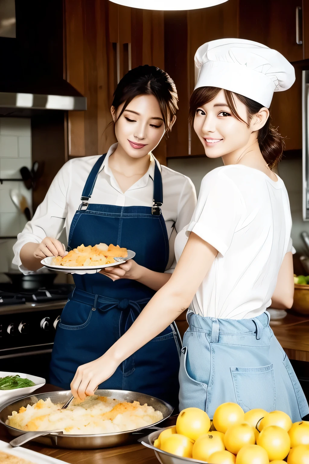 Beautuful Women，Cook，Bright light