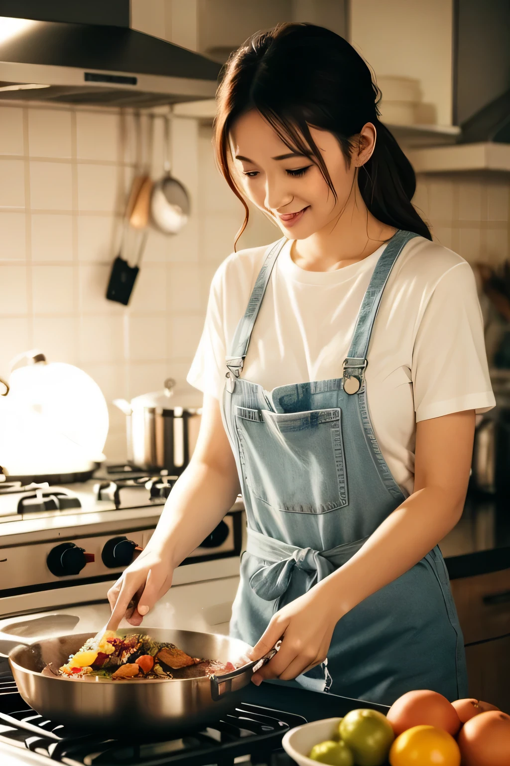 Beautuful Women，Cook，Bright light
