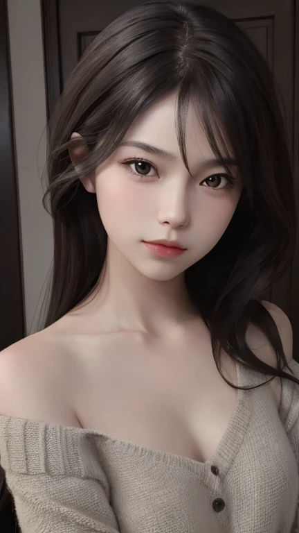 best quality,masterpiece,ultra high resolution,(lifelike:1.4),1 girl,Shoulder,charming,looking at camera,