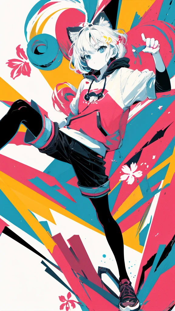 (shape: giant gram), (flat color:0.9),(colorful:1.1),(masterpiece:1,2), highest quality, masterpiece, High resolution, original, highly detailed wallpaper, looking at the viewer,,,1 girl,alone,Basquiat style,cherry blossoms,white background