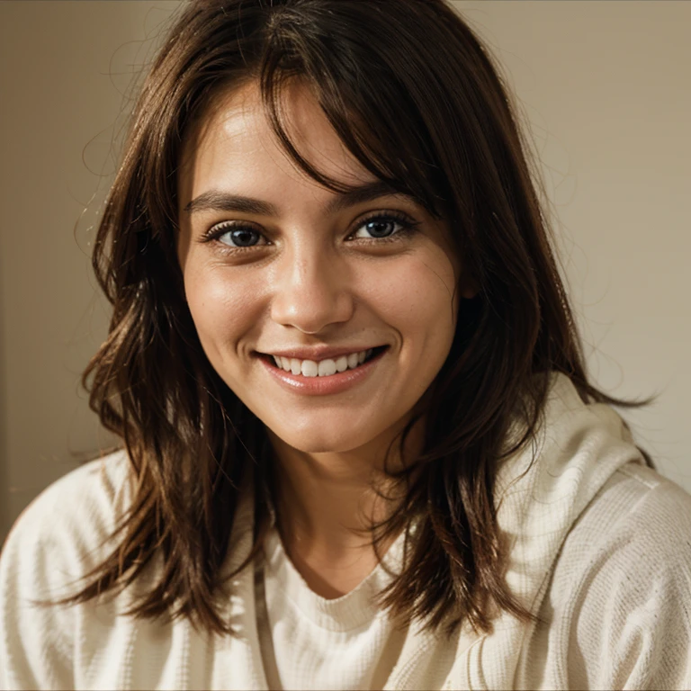 Joyful image of smiling jesus. Looking at me. Details eyes.