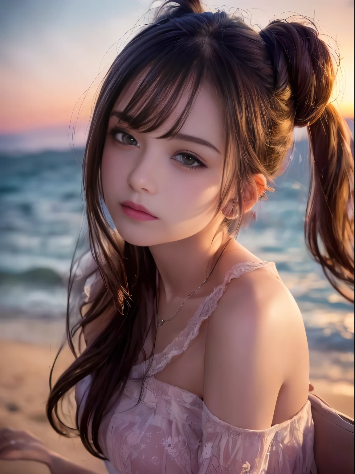 At the Oasis, masterpiece、8k、32k、highest quality、(Detailed eyes)、(Cute Japanese Woman、Bans)、23 years old、One Girl、elegant、(Detailed background depiction、Portrait:1.2)、Making a heart with hands、Hilarious, Fascinating、Cat ears lying down 、Flowers spread ,nude、Perfect hands ,milk colored water、In water up to your shoulders、Red petals 、Get in the water up to your shoulders、cover your chest with your hands, ((highest quality、masterpiece、8k、Best image quality、Ultra-high resolution、Award-winning works)、(Woman close up&#39;Face:1.35)、(裸Faceのクローズアップ:1.3)、(Accurate anatomy:1.1)、(Look at me and smile:1.1)、Shining fair skin with Ultra-high resolution、The most detailed face、Ultra-high resolution detailed face、Ultra-high resolutionの髪の毛、(Ultra-high resolutionの煌めく瞳:1.1)、Beautiful face drawn in every detail、(Blurred Background:1.1)、very bright and vivid、beautiful japanese actresFace、(An open-air bath surrounded by nature in a hidden area deep in the mountains:1.1)、(Hot steam rising from a hot spring:1.1)、(Fantastic Fog:1.1)、Beautiful and bright sunset、Spectacular Cinema Lighting、The most romantic sunset、Ultra-high resolution、Sexy lips,Lustrous and moisturized skin、Beautiful nature A premonition of romantic love、perfect beautiful teeth, (Full Body Shot:1.2), 