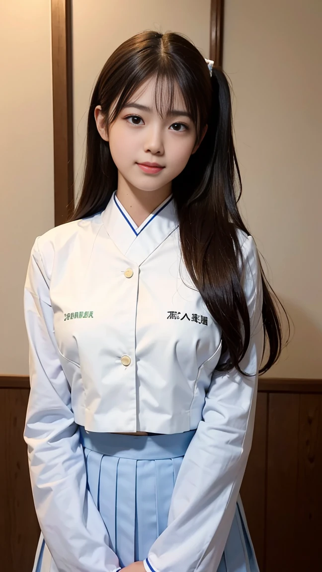 shake her hand、thin脚、ponytail、extraordinary beauty、cute face、best smile、cute smile、frontage、thin、straight hair、School、Ulchan-6500-v1.1, (Raw photo:1.2), (Photoreal:1.4), beautiful detailed girl, very detailed目と顔, beautiful and fine eyes, huge file size, High resolution, very detailed, highest quality, masterpiece, ((Japanese girls' high school uniform:1.5)), very detailed, cg, 8k wallpaper, grow, finely, highest quality, Hvery detailed cg uniforms、 light shines on your face、movie lighting、18 year old girl、
