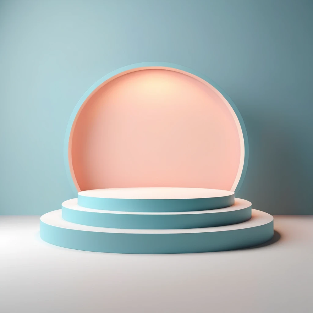 Podium stage for design, 3d render, plain background