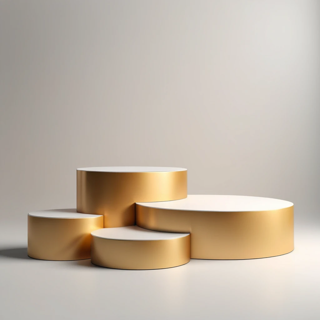 Podium stage for design, 3d render, plain background, 3 separate podium, different heights