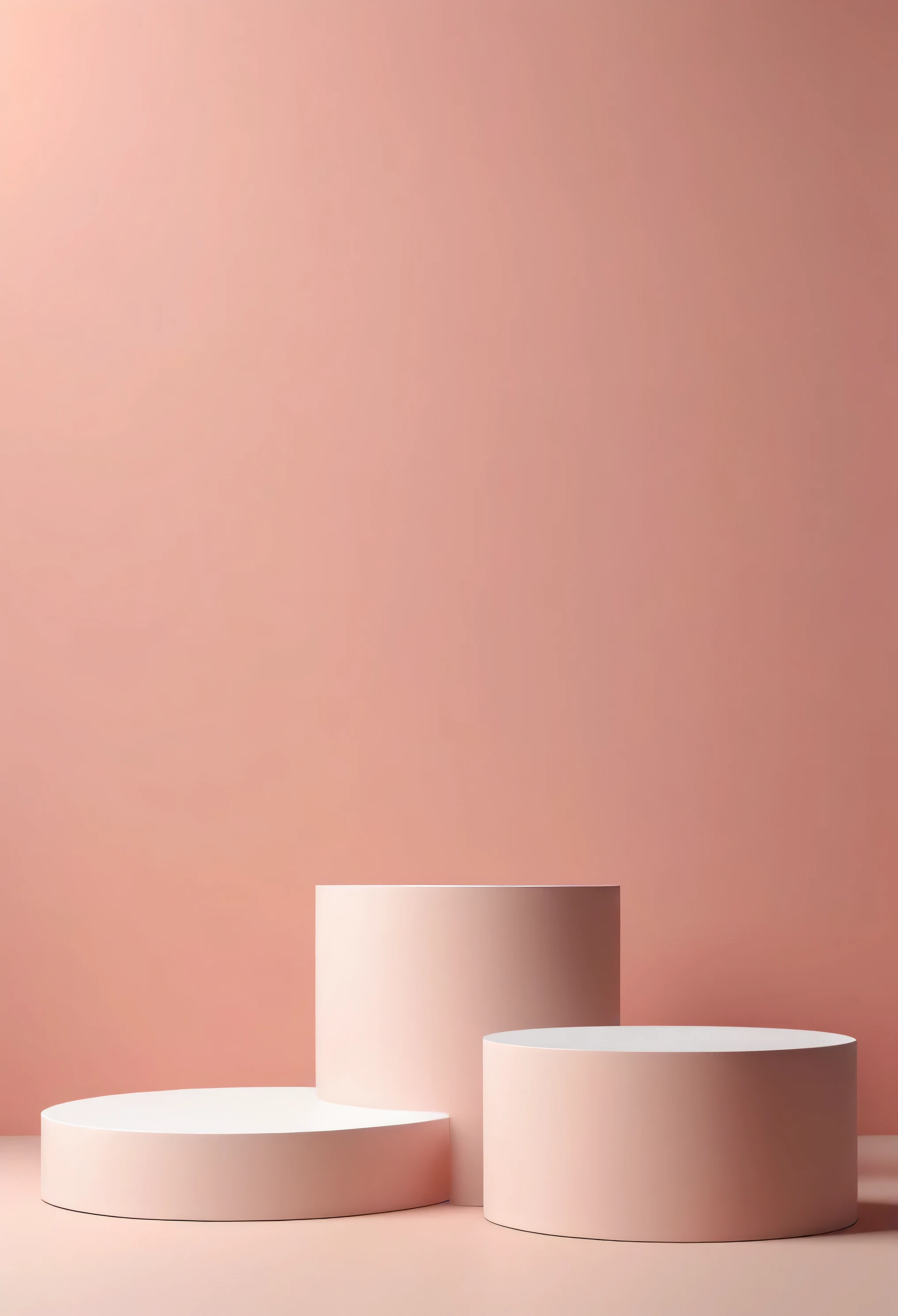 Podium stage for design, 3d render, plain background, 3 separate podium, different heights 
