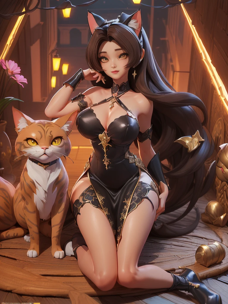 ((pose fofa)), ((ajoelhar-se na cama)) ((sensual, tall and beautiful pet catgirll)) ((orelhas de gato, rabo de gato, pele de gato, patas de gato, cat feet, Garras de gato)) ((Grandes olhos de gato amarelos brilhantes)) ((dark shadows make up)) ((batom vermelho brilhante)), ((cabelo preto longo e liso, cabelo de cauda dupla com franja cobrindo um olho)) ((seios grandes:1.8)) ((corpo esguio:1.3)) ((usar lingerie fio dental de renda preta)) ((meia de renda preta, Luvas compridas de renda preta, gsrterbelt)) ((gargantilha)) ((dentro do quarto, com muitos travesseiros ao redor))((High definition:1.5), ((luzes de baixa intensidade)) ((obra de arte:1.5))((8k:1.5)) ((Melhor qualidade:1.4))