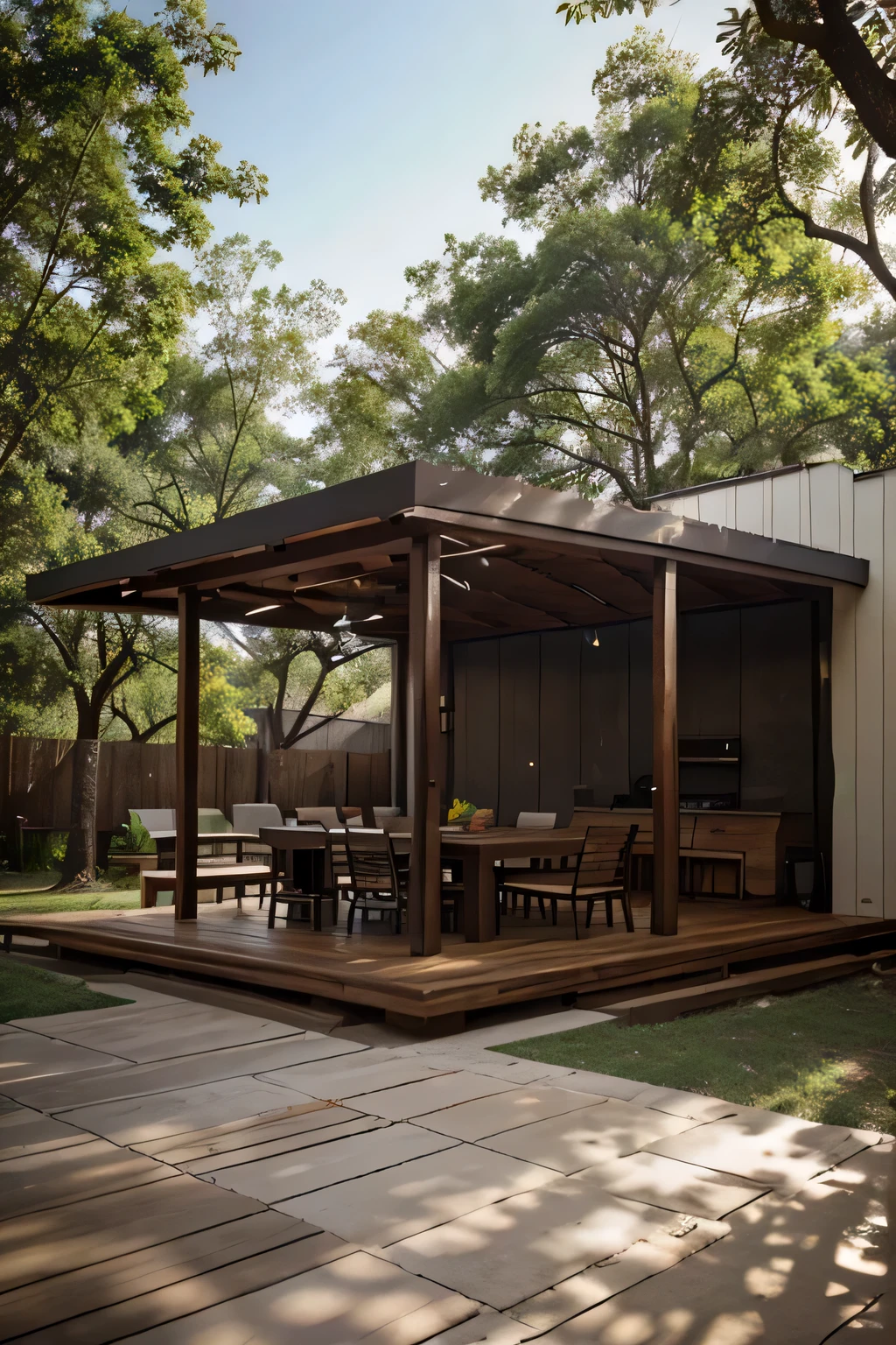 bbq patio , woods , mexico , wood , steel , minimal, rain, pendent, roof pendent 