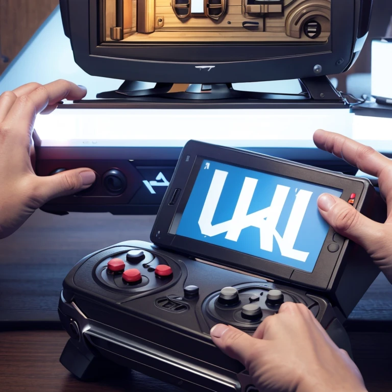Play and tech logo symbol that produces confidence and antiquity in the repair of retro and current video games