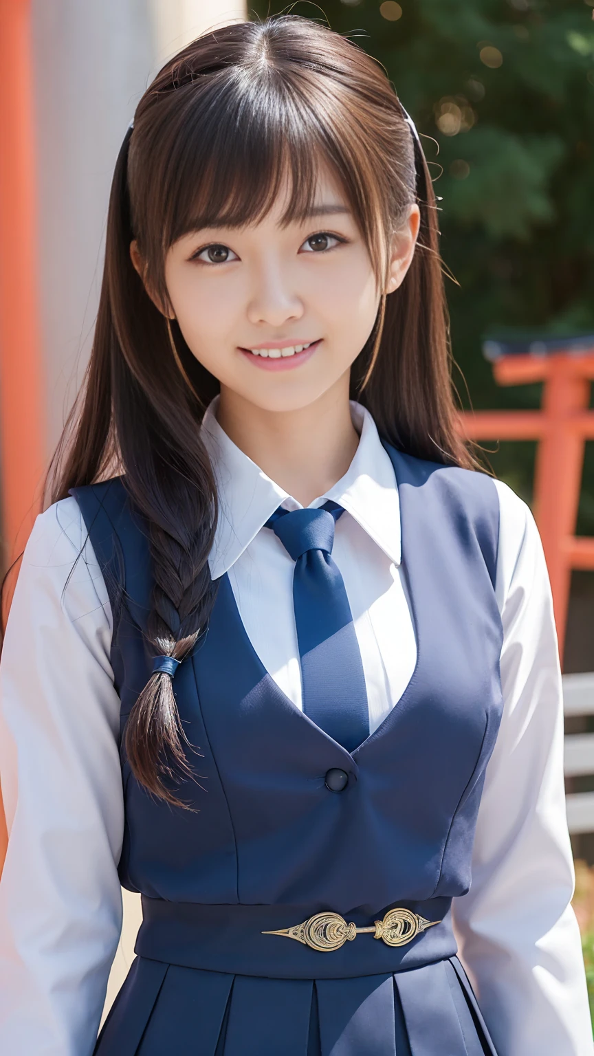 shake her hand、thin脚、ponytail、extraordinary beauty、cute face、best smile、cute smile、frontage、thin、straight hair、School、Ulchan-6500-v1.1, (Raw photo:1.2), (Photoreal:1.4), beautiful detailed girl, very detailed目と顔, beautiful and fine eyes, huge file size, High resolution, very detailed, highest quality, masterpiece, ((Japanese girls' high school uniform:1.5)), very detailed, cg, 8k wallpaper, grow, finely, highest quality, Hvery detailed cg uniforms、 light shines on your face、movie lighting、18 year old girl、
