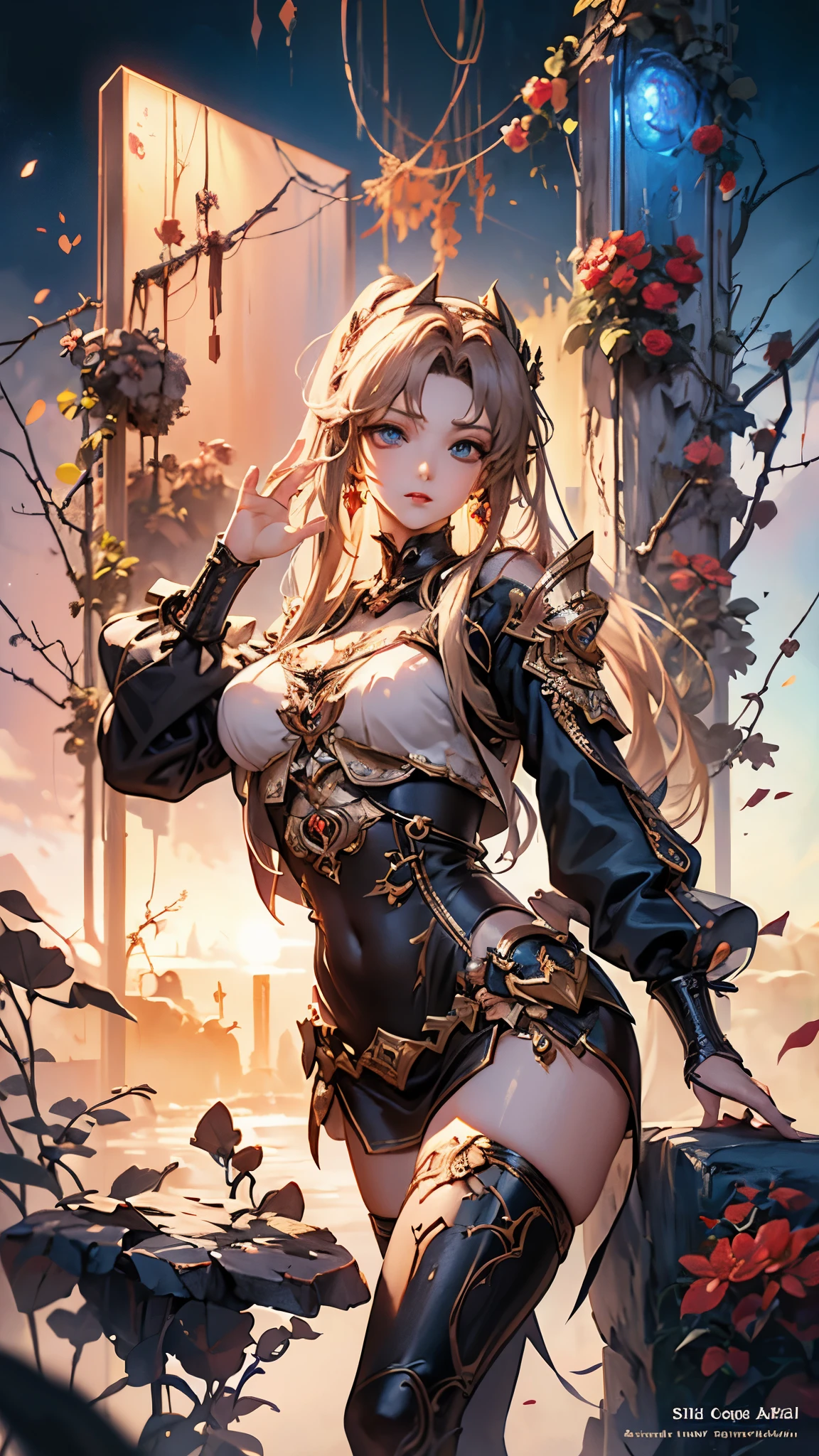 "Experience the ultimate masterpiece with our AI platform, featuring top quality visuals and official art style. Let your imagination run wild with a beautiful and aesthetic 1girl character, rendered in stunning fractal art."