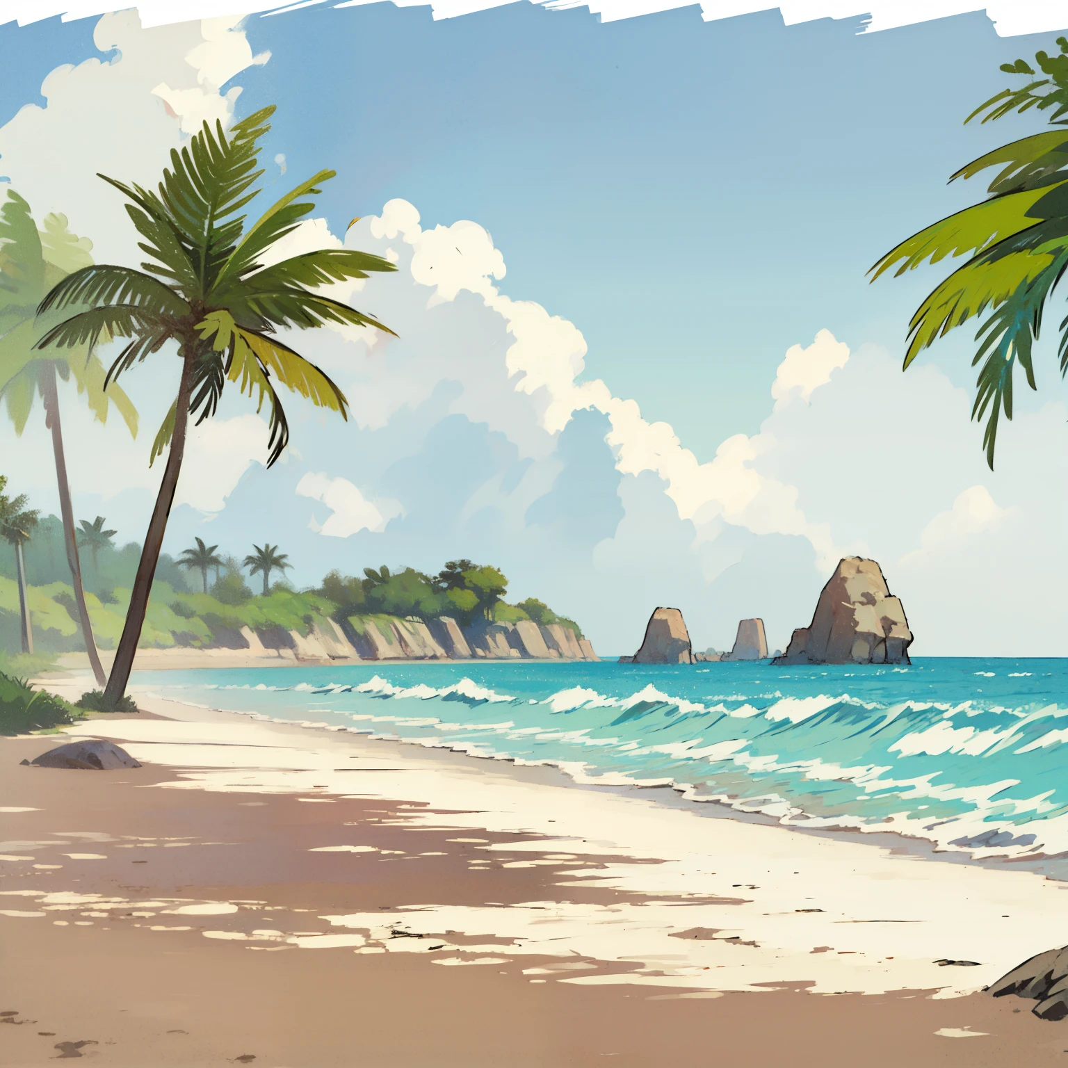 sand beach，Background with，No Man，Simple