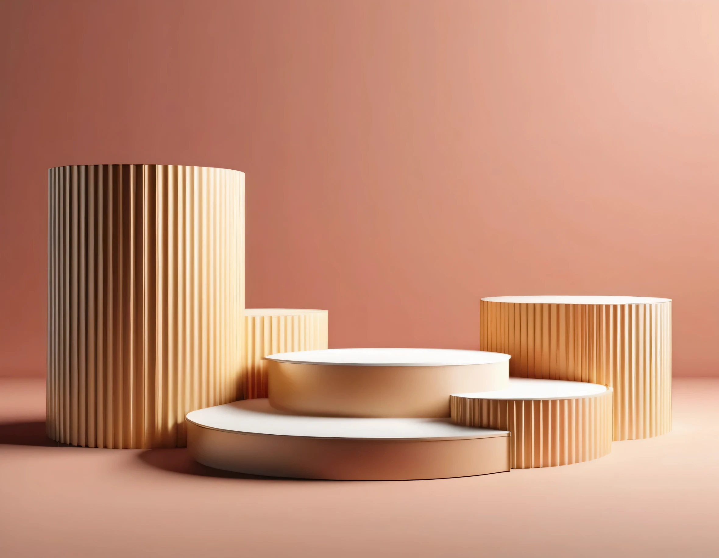 Podium stage for design, 3d render, plain background, 3 separate podium, different heights