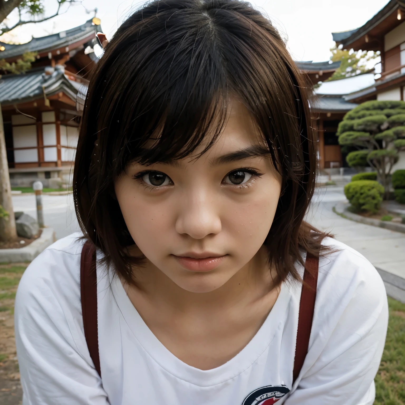 Make ilustration american japanese girl teenager age