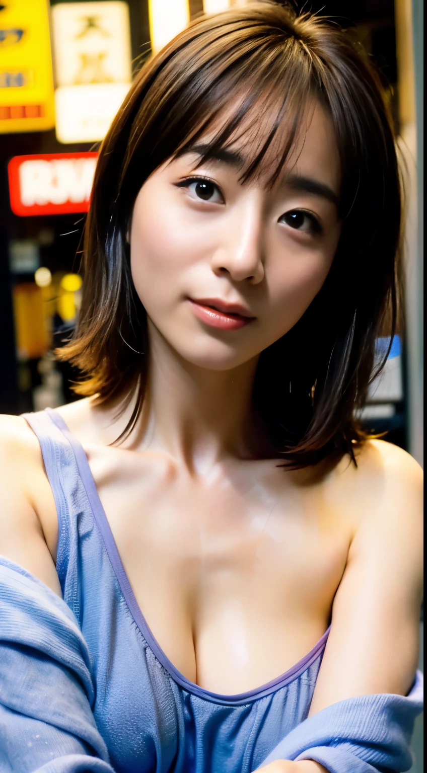 1 girl、beautiful model、Instagram（photorealistic、High resolution：1.4）、（（puffy eyes））、view viewer、、whole body（8k、RAW photo、highest quality、masterpiece：1.2）、（real、photorealistic： 1.37)、(sharp focus:1.2)、professional writing、photon mapping、radio city、physically based rendering、(realスキン:1.2)、(big breasts)、Viewer&#39;s perspective、(middle hair:1.5)、purple eyes、 (silver hair:1.1)、bangs、(Street background:1.4)、solo、Upper body、real、(masterpiece:1.4)、(highest quality:1.4)、(Glossy skin)、fashion girl、make、smile(skinny) 、mouth closed、shy:1.3)、shoulder、full color:1.1)、medium bust、sexy pose、((lingerie))、whole body写真