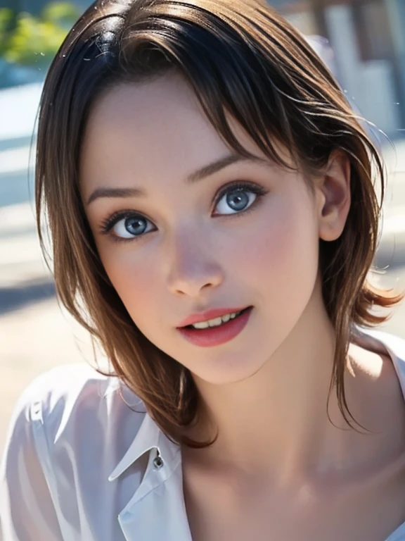 (best quality, 8k, highres, photorealistic:2.0), (solo, one girl:2.0),(photo taken using flash:1.9),(brighten the subject:1.8),(ultimate beautiful girl:2.0),(shiny skin),(oily skin),(blonde hair:1.7),(short hairstyle:1.5),(cool beauty:2.0),Blush brown makeup , dark eye makeup , use pink glossy lipstick,(big beady eyes girl:1.5),(droopy-eyes girl:1.5),(blue eyes:1.5),(thin girl:1.5),(baby face girl),(sex appeal),(sweet smelling girl),(she works for low wages:1.5),(kind-hearted woman:1.5),(she has a nice smile:1.3),(woman with a happy look:1.3),(she is very sociable),(from a very poor family:1.5),(virgin girl),(She is a secret pervert.),(she covertly lewd),(she looks so erotic),(Preserve virginity for devout Christians),chuuChloe,(A woman with very soft breasts),(woman fantasizing about sex:1.3),(allurement),(impressive eyes:1.5),(clean girl),(affability),(cute smile),(open mouth),(high heels)