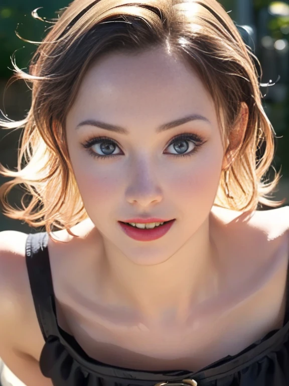 (best quality, 8k, highres, photorealistic:2.0), (solo, one girl:2.0),(photo taken using flash:1.9),(brighten the subject:1.8),(ultimate beautiful girl:2.0),(shiny skin),(oily skin),(blonde hair:1.7),(short hairstyle:1.5),(cool beauty:2.0),Blush brown makeup , dark eye makeup , use pink glossy lipstick,(big beady eyes girl:1.5),(droopy-eyes girl:1.5),(blue eyes:1.5),(thin girl:1.5),(baby face girl),(sex appeal),(sweet smelling girl),(she works for low wages:1.5),(kind-hearted woman:1.5),(she has a nice smile:1.3),(woman with a happy look:1.3),(she is very sociable),(from a very poor family:1.5),(virgin girl),(She is a secret pervert.),(she covertly lewd),(she looks so erotic),(Preserve virginity for devout Christians),chuuChloe,(A woman with very soft breasts),(woman fantasizing about sex:1.3),(allurement),(impressive eyes:1.5),(clean girl),(affability),(cute smile),(open mouth),(long skirt)