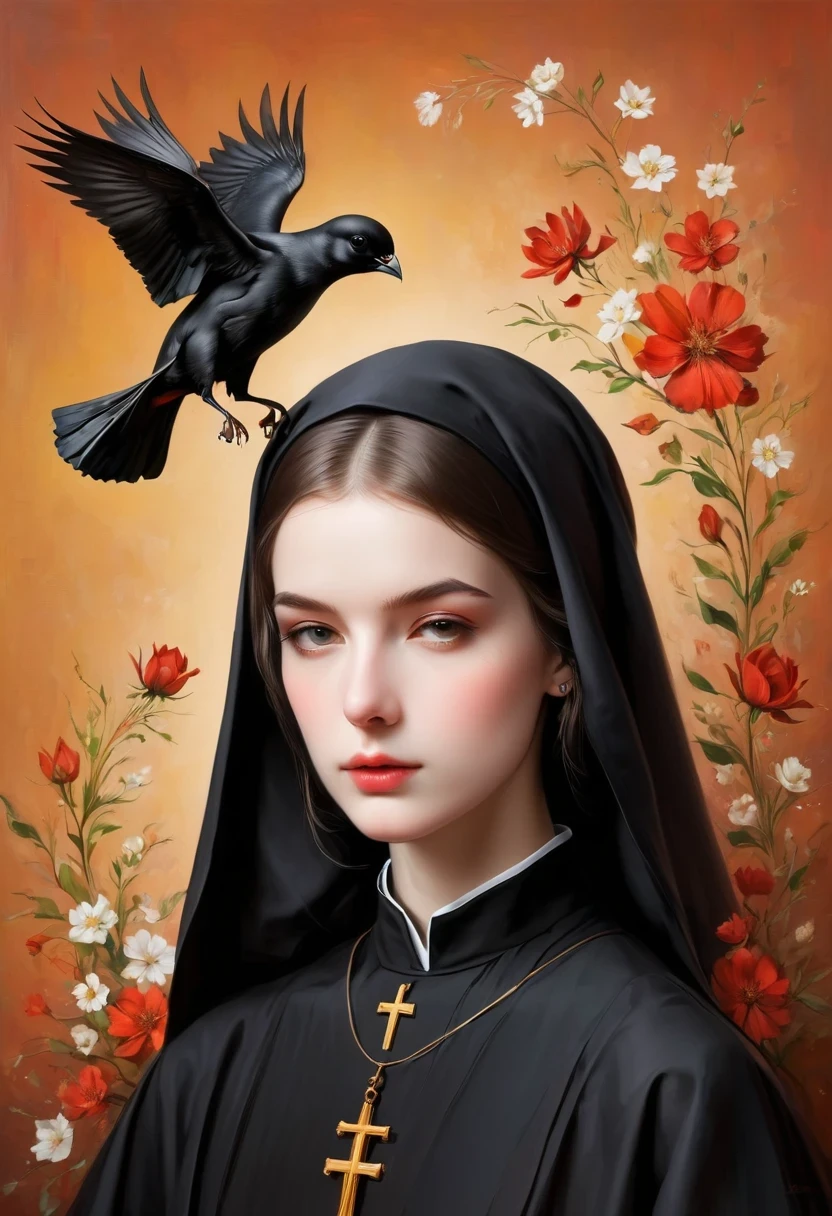 Bald,nun,monk,black robe