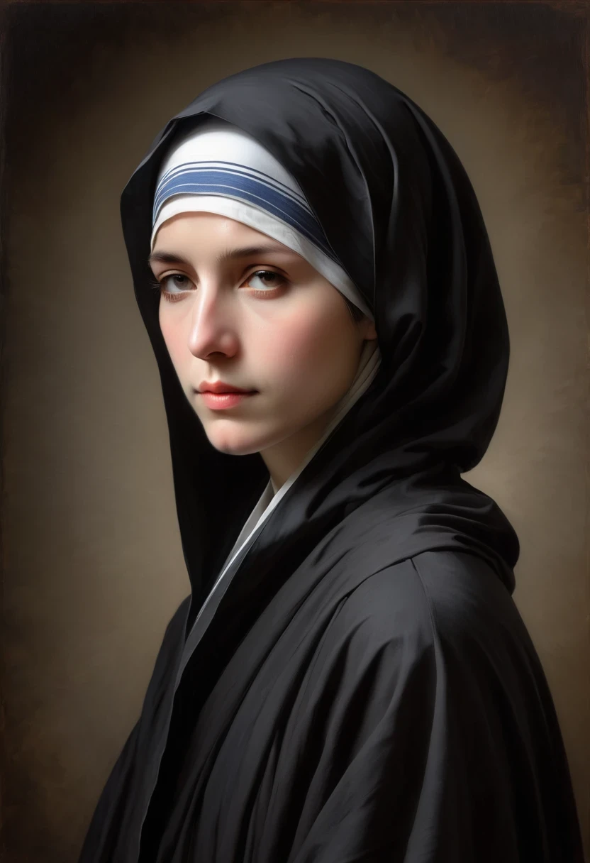 Mother Teresa,monk,black robe,sacred,Pious,simple