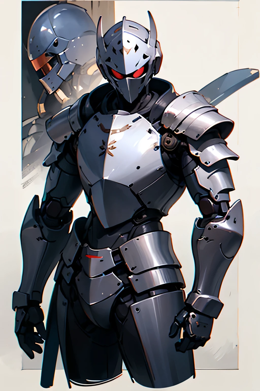 Robot, Man, sword, knight, Humanoid, Armor