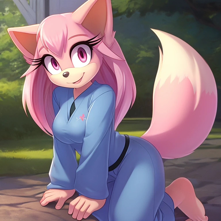(best quality,4k,8k,highres,masterpiece:1.2),ultra-detailed,(realistic,photorealistic,photo-realistic:1.37),long straight hair,light pink eyes and hair,beautiful detailed eyes,beautiful detailed lips,cute face,happy expression,long eyelashes,medium breasts,pajama blue shirt,pajama blue baggy pants,long sleeves,barefoot,japanese theme,portraits
I'd like to create a beautiful portrait featuring a young girl with a Japanese theme. Her appearance is characterized by long, straight hair in a light pink color, which cascades down her back. Her eyes are a captivating shade of light pink as well, with thick, long eyelashes that enhance their beauty. The girl has an adorable face with a cheerful and happy expression, and her lips are also beautifully detailed.
She is dressed in a comfortable pajama blue shirt with long sleeves, providing a cozy feel to the artwork. The shirt is paired with matching pajama blue baggy pants. The girl is barefoot, adding a sense of relaxation and tranquility to the scene.
The overall style of the portrait should be ultra-detailed and realistic, with high resolution, capturing every intricate detail of the girl's features. The colors should be vivid and vibrant, emphasizing the light pink palette of her eyes and hair. The artwork should have a portrait-like quality, allowing the viewer to appreciate the girl's beauty and the Japanese theme.
In terms of lighting, the artwork should feature a soft, natural illumination that highlights the girl's features while creating a warm and inviting atmosphere.
Please note that this prompt describes the details and elements of the envisioned artwork. The prompt should not contain any unnecessary explanations or references. The tags should be organized in order of importance, from the most significant to the least significant.
