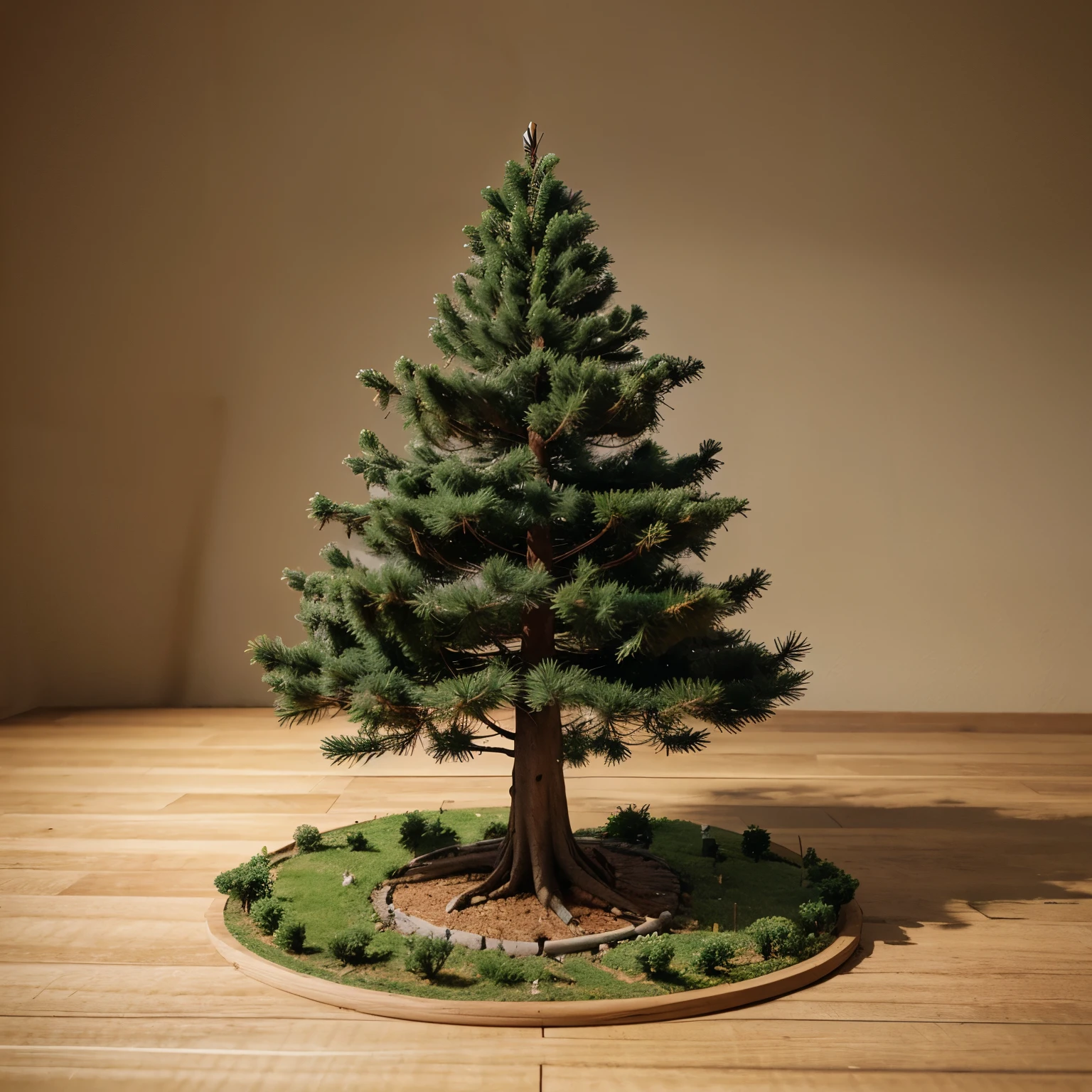 Make an animated pine tree like a main character from a cartoon 