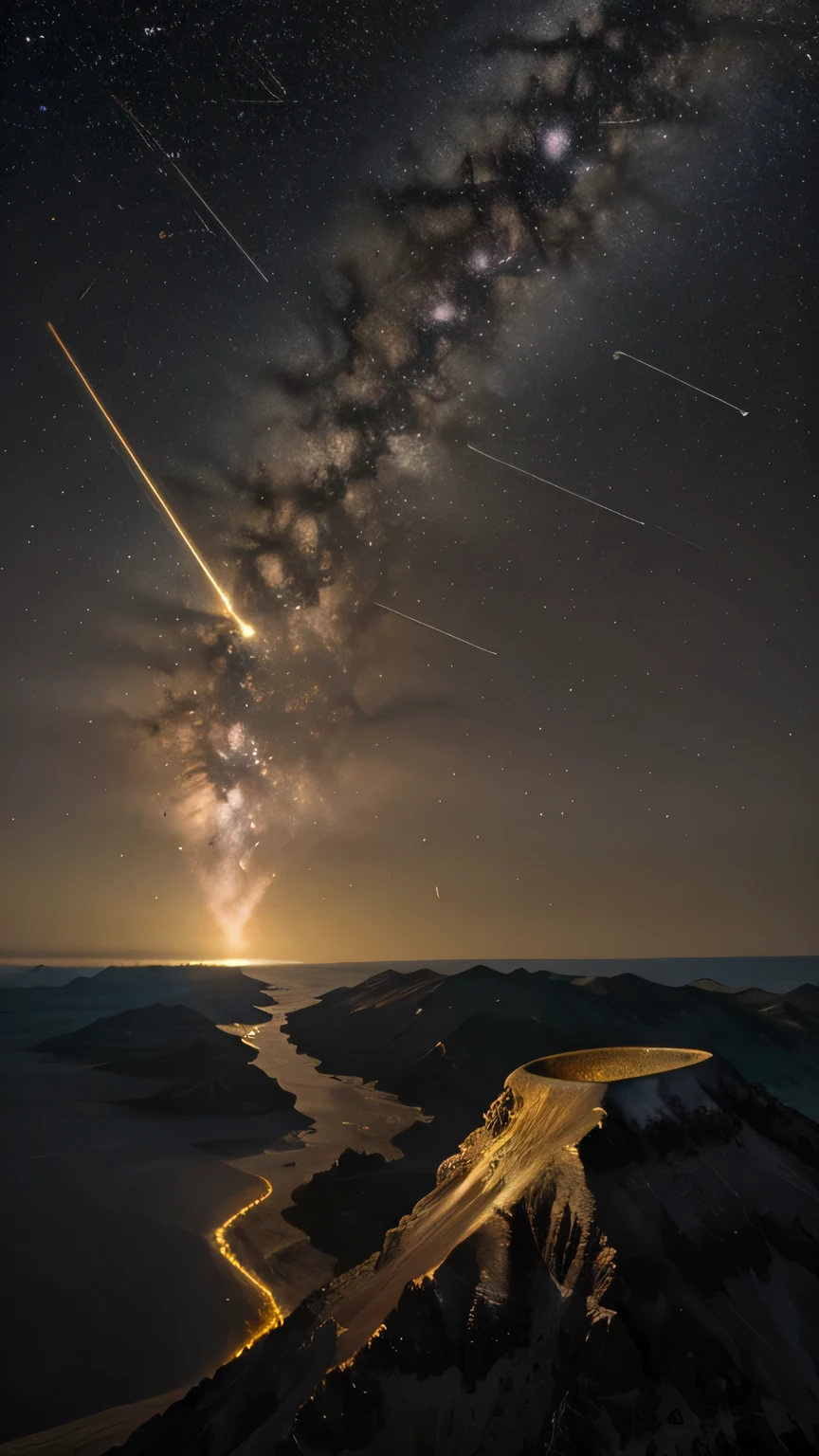 Sky,meteor,gold