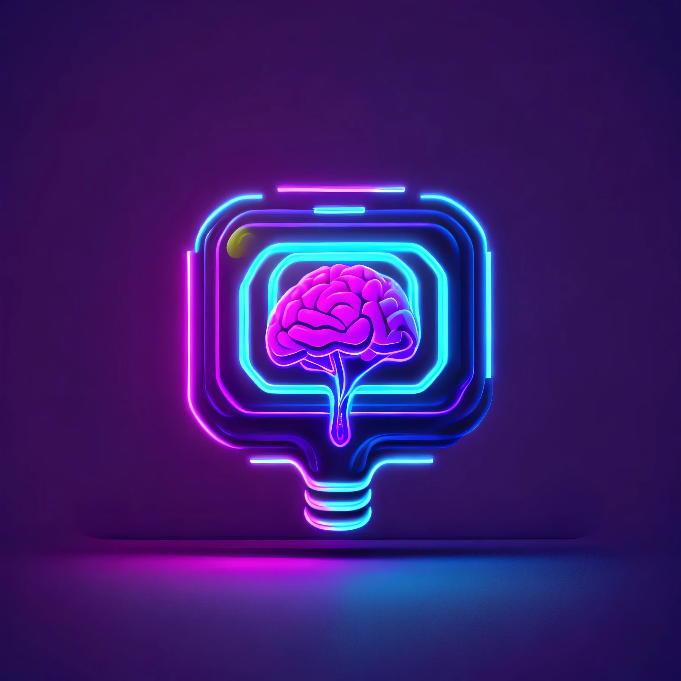 a close-up of a neon sign on a dark background, icon for an AI application, driblar 8k, minimal background, fundo minimalista, logotipo abstrato, brains, papel de parede minimalista, plano minimalista, featuring pink brains, papel de parede 4k, papel de parede 4k, driblar, papel de parede do computador, featuring brains, neural, neon outline, neon outlines
