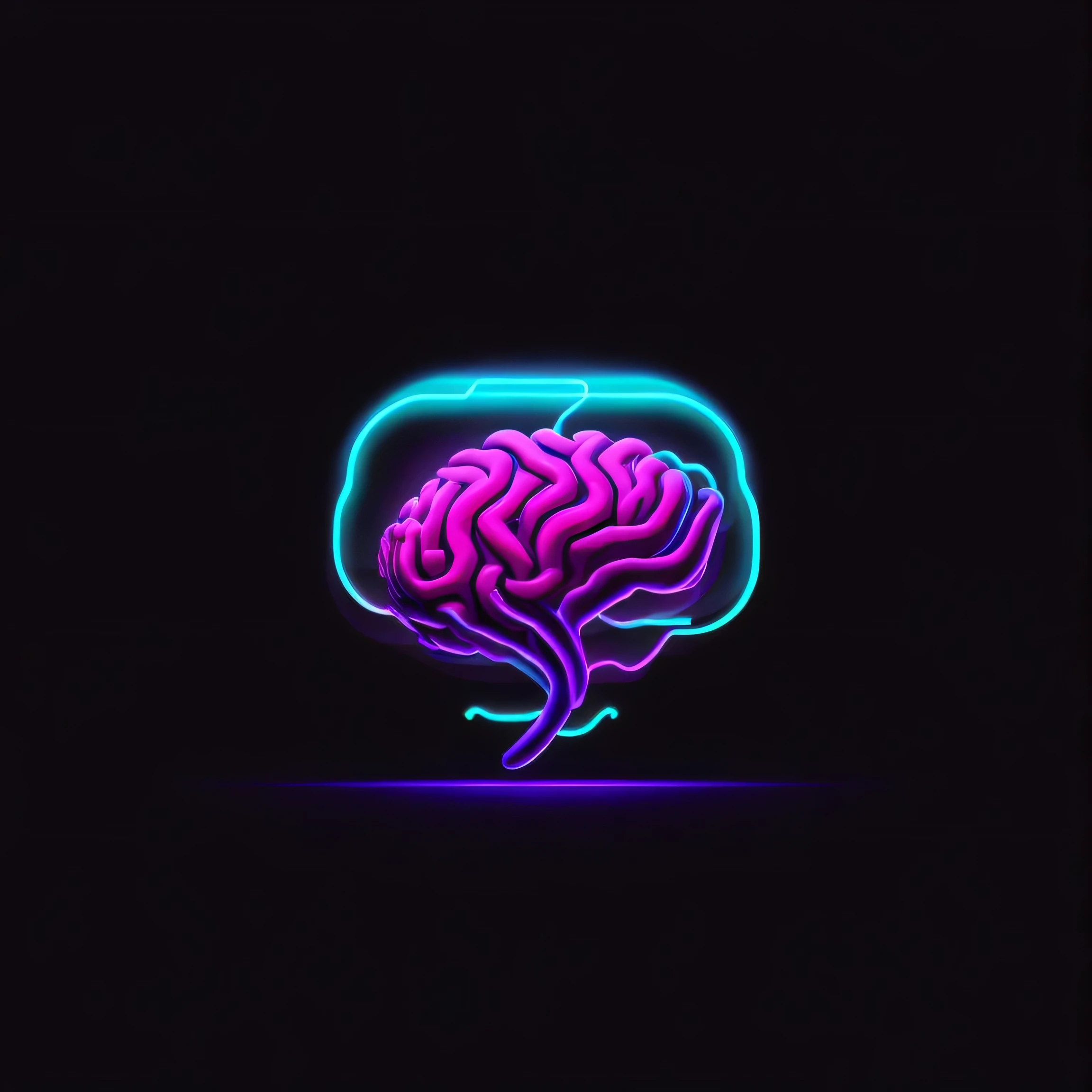 a close-up of a neon sign on a dark background, icon for an AI application, driblar 8k, minimal background, fundo minimalista, logotipo abstrato, brains, papel de parede minimalista, plano minimalista, featuring pink brains, papel de parede 4k, papel de parede 4k, driblar, papel de parede do computador, featuring brains, neural, neon outline, neon outlines