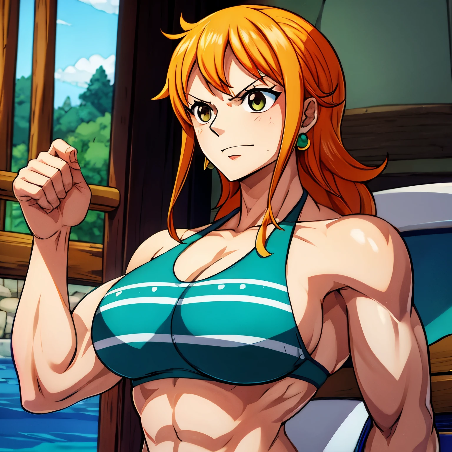 muscular Nami in bikini 