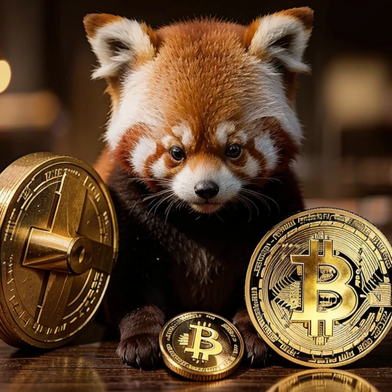 make me a red panda animal-themed crypto coin meme