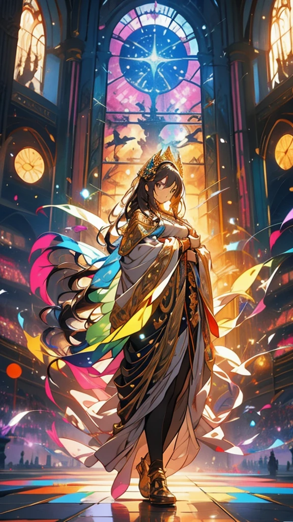highest quality,((highest quality)),((table top)),((perfect face)),become familiar with5Two finger hand,1 girl,(background blur), ((holographic)),1 girl,milky way, (stripes of light), impressive visuals, (dynamic streak, path of light:1.2), bright colors,Diavel Star,full body,dynamic pose,