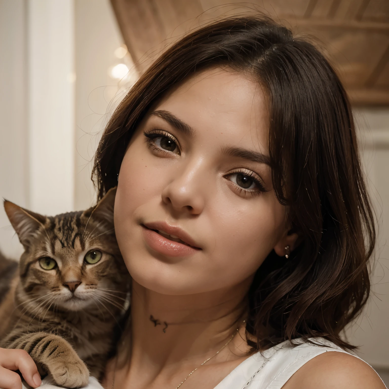 Foto realista de uma linda mulher j3nn1f3rlh-v1, 1 garota, dezessete anos, cabelos curtos, com um olhar marcante , Cabelo vermelho, Ombros de jaqueta vermelha, olhos pretos, parted lips, Dentes, olhando com um olhar vingativo, lips, cat look, retrato, realista, soft lighting, fotografia profissional, Photorealista, detalhado, CRU, analog, sharp focus, 8k, High definition, dslr, alta qualidade, Fujifilm XT3, Film grain, premiado, obra de arte