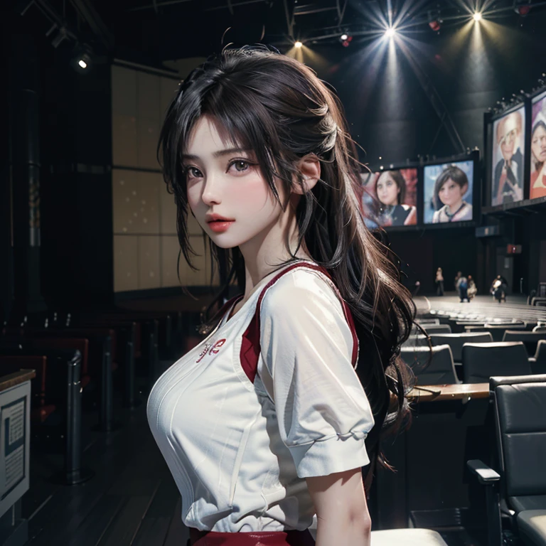 (RAW photo, 4k, Masterpiece, high resolution, very complicated) (realistic: 1.4), Light in the movie theater 1 beautiful girl, white skin, big breasts, single focus, เที่ยงฤดูhot, hot, 1990s \(style\), (best quality), (height), (Delicate and extremely beautiful),,(Beautiful face 8k), (brown eyes), (Ulzzang-6500:1.0), (alone), (looking side) ,(audience),(big breasts),(NBA),Beautiful movements
lookside,(side), ,(Basketball uniform),((play basketball)),((gymnasium)),((speed)),(reality),