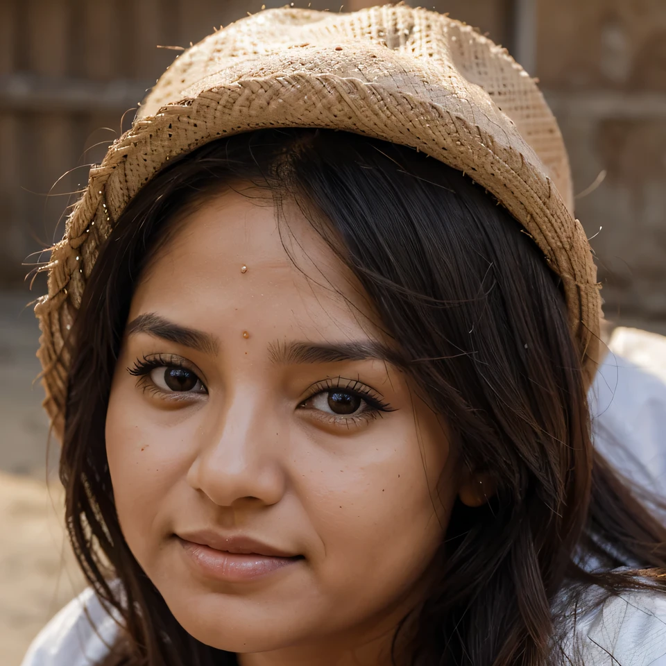 Mujer, latina, edad madura, small eyes, morena