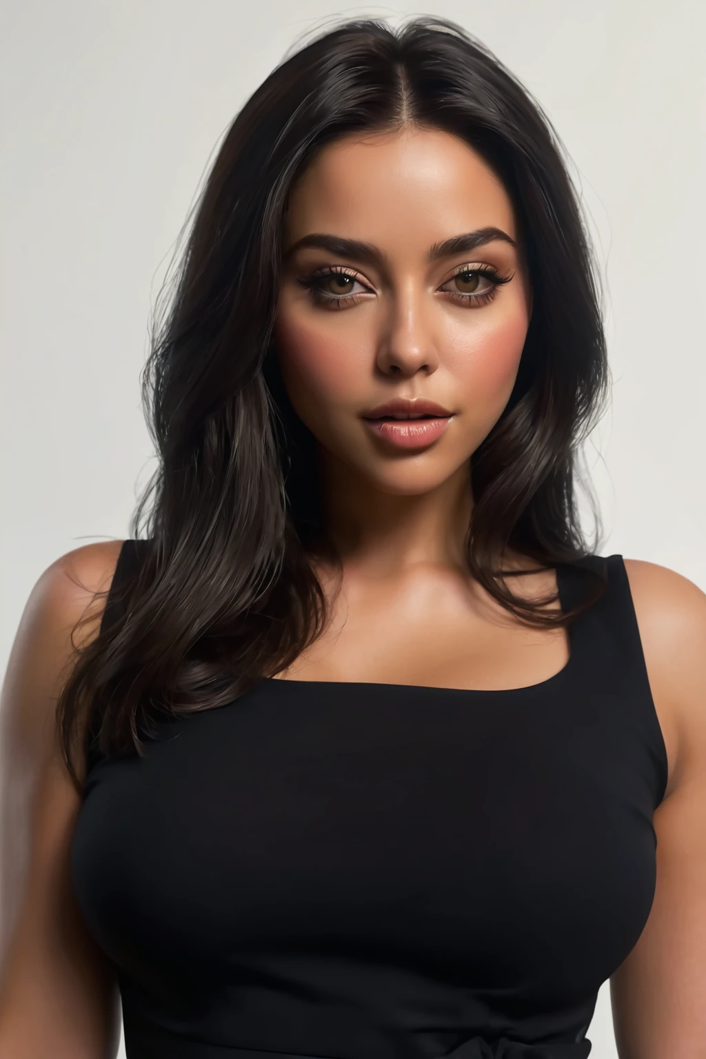 (best quality, Ultra-detailed, Realistic:1.37),Portrait,Femme Voluptueuse,fleur,tight dress, random dress color, Passionate gaze,grosses fesses,Couleurs vives,soft lighting, debout, full body view, extreme grand, longues jambes, very grand, grand, peau noire