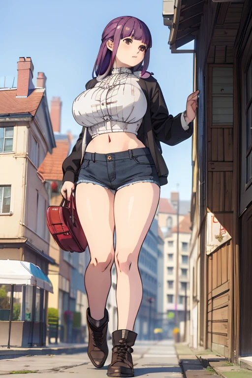 giant breasts, short shorts, 