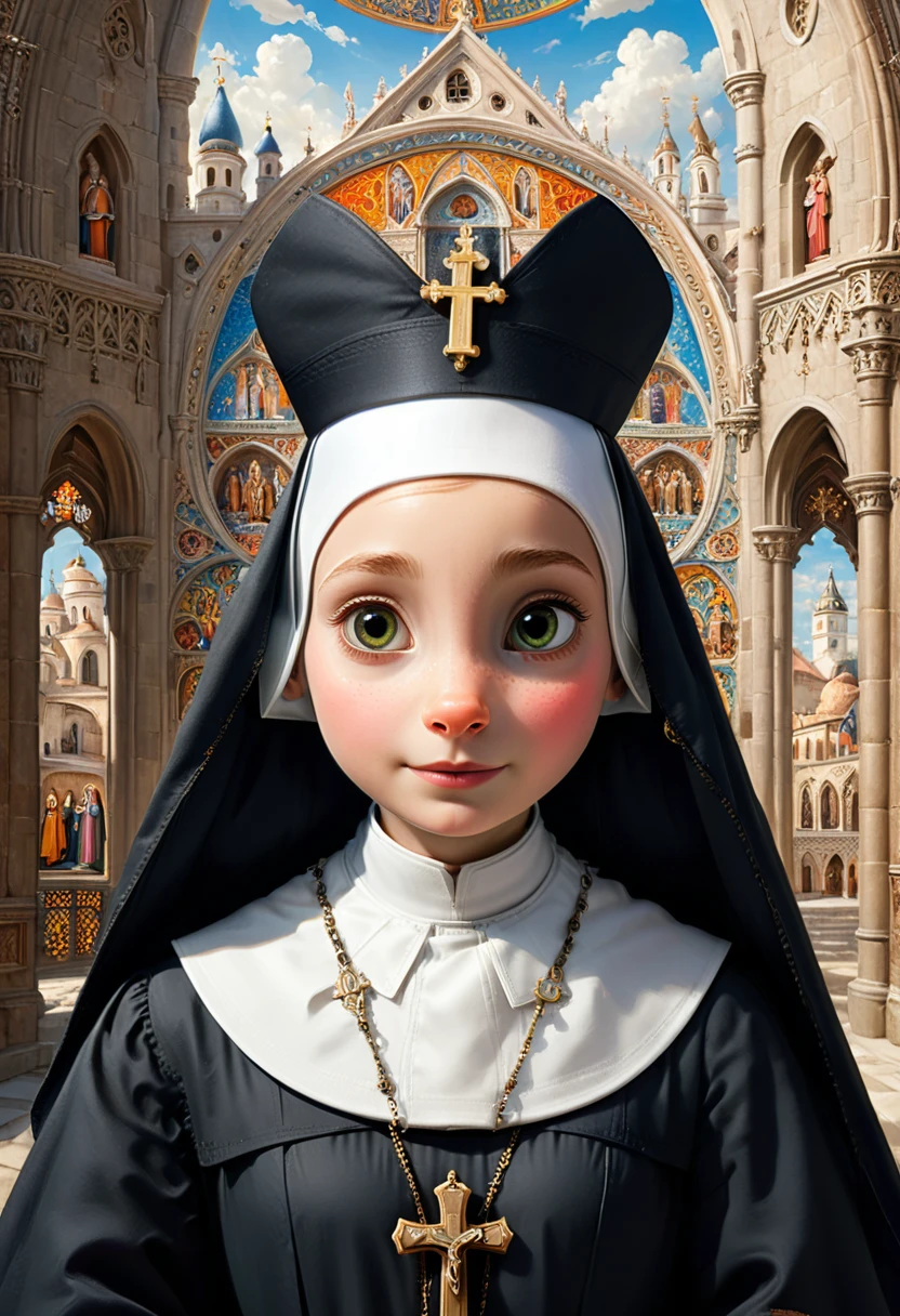 Nun, monastery, by Zootopia, (masterpiece, best quality, Professional, perfect composition, very aesthetic, absurdres, ultra-detailed, intricate details:1.3)