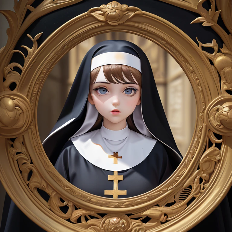 young Nun, (masterpiece, best quality, Professional, perfect composition, very aesthetic, absurdres, ultra-detailed, intricate details:1.3)