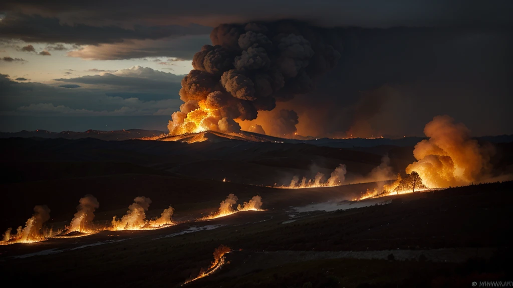 um vento tempestuoso vinha do norte, uma grande nuvem, e um afogo revolvendo-se nela, e um resplendor ao redor dela, and in the middle of it there was something like the color of amber, that came out of the middle of the fire.