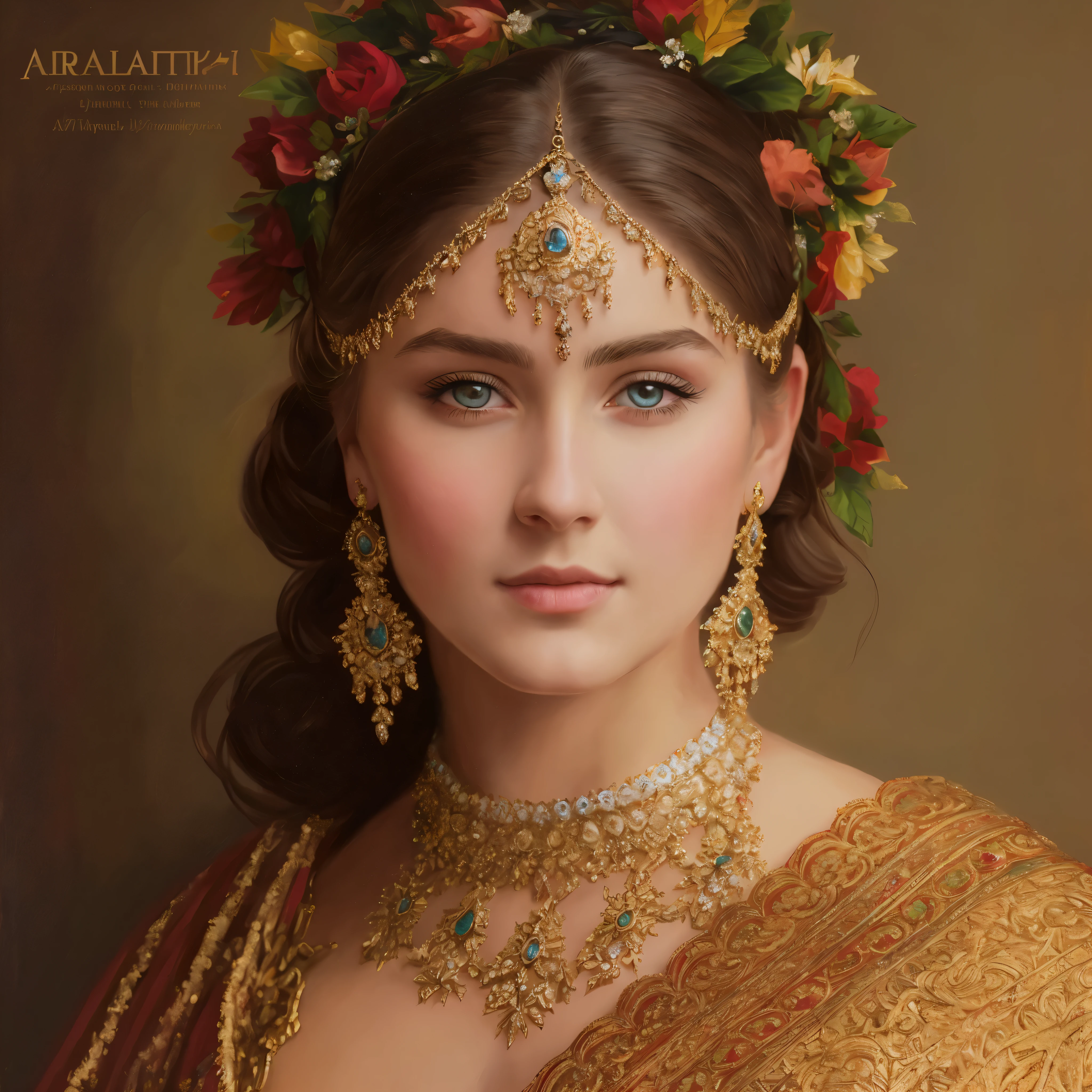 portrait, girl, middle ages, classicism, andrey atroshenko style, painting, pierced eyes, beautifully styled hair, traditional media, realistic, figurative, fine art, oil on canvas, HDR, 8K, original character, high resolution, high detail, focus on the face, beautiful eyes 