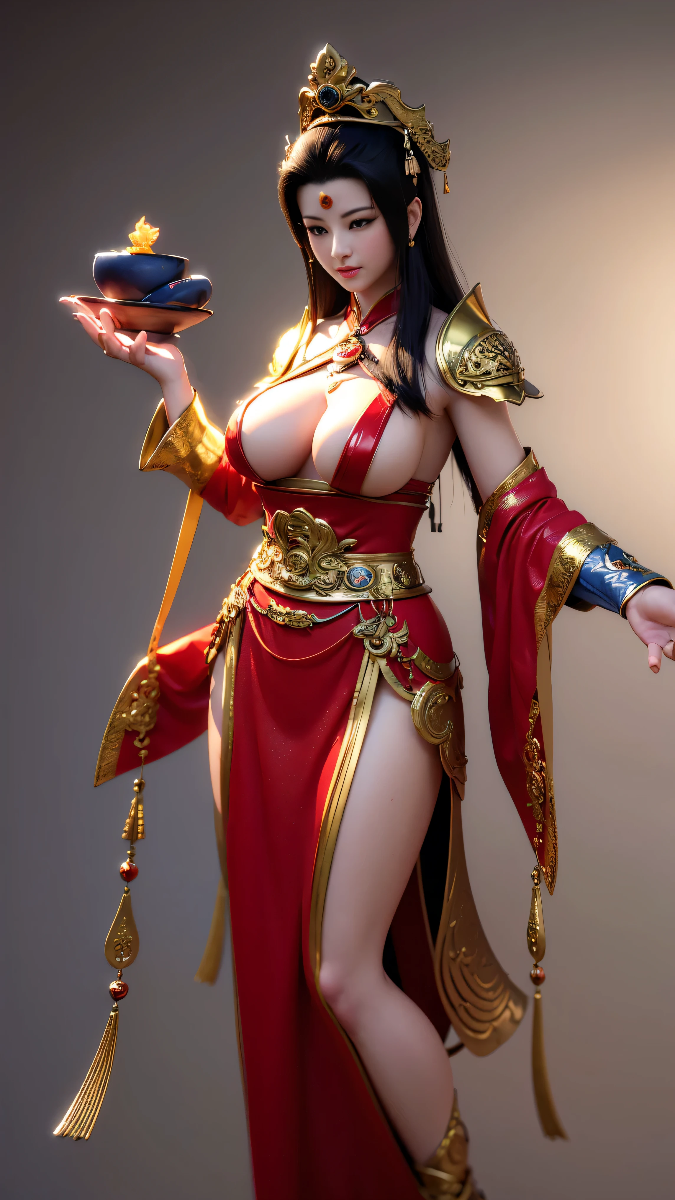 ((Best quality)), ((Masterpiece)), (Details:1.4), 3d, (((Beautiful Guan Yin has perfect big breasts))), HDR ( High dynamic range), ray tracing, NVIDIA RTX, ultra-resolution, realistic details, subsurface scattering, PBR texturing, post-processing, anisotropic filtering A, maximum depth of field, sharpness and contrast, multi-layered textures, albedo and special maps, texture shading, accurate simulation of light-material interaction, perfect proportions, High-quality rendering, two-tone lighting, wide aperture, low ISO, white balance, rule of thirds, 8K RAW files,