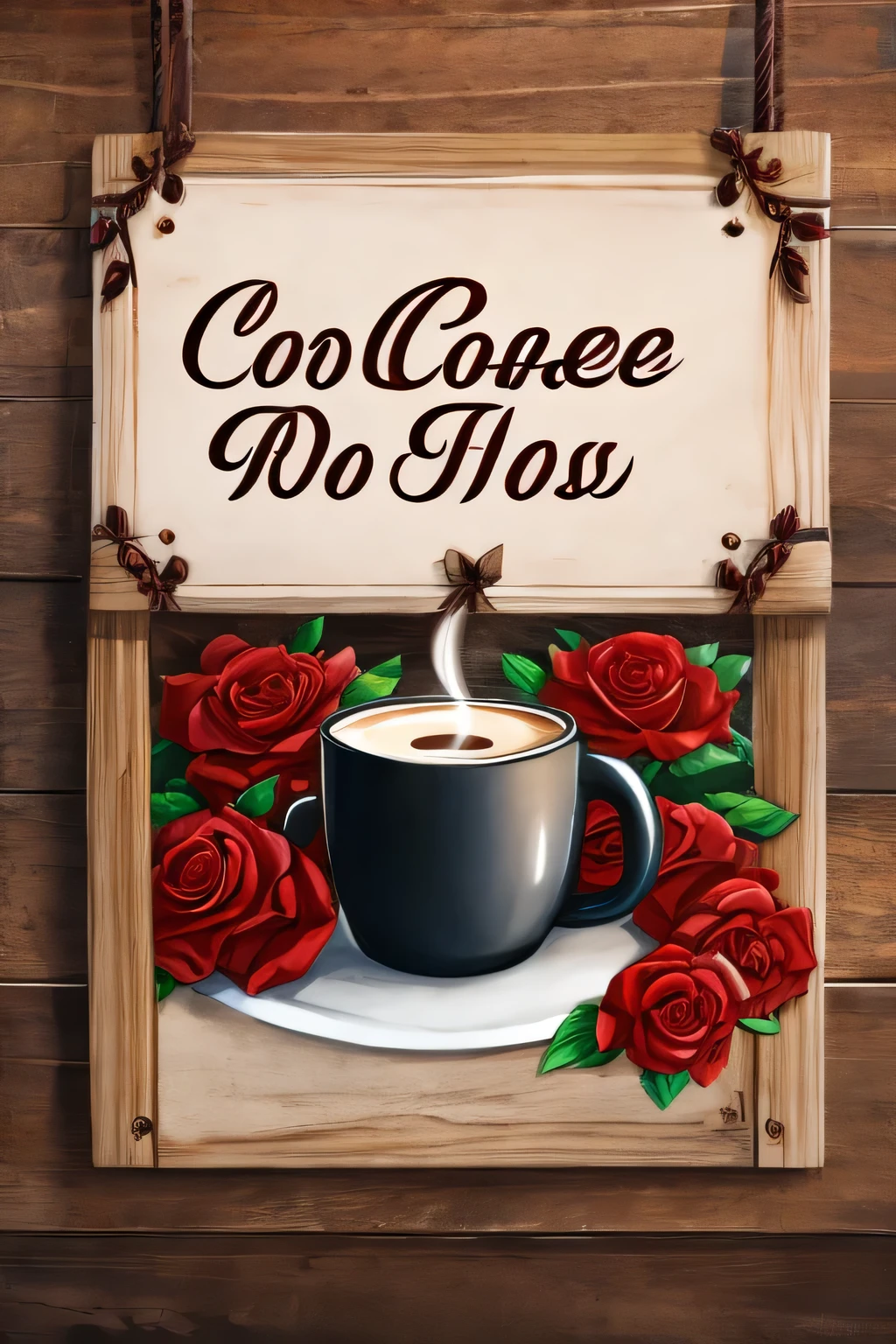 coffee and roses sign