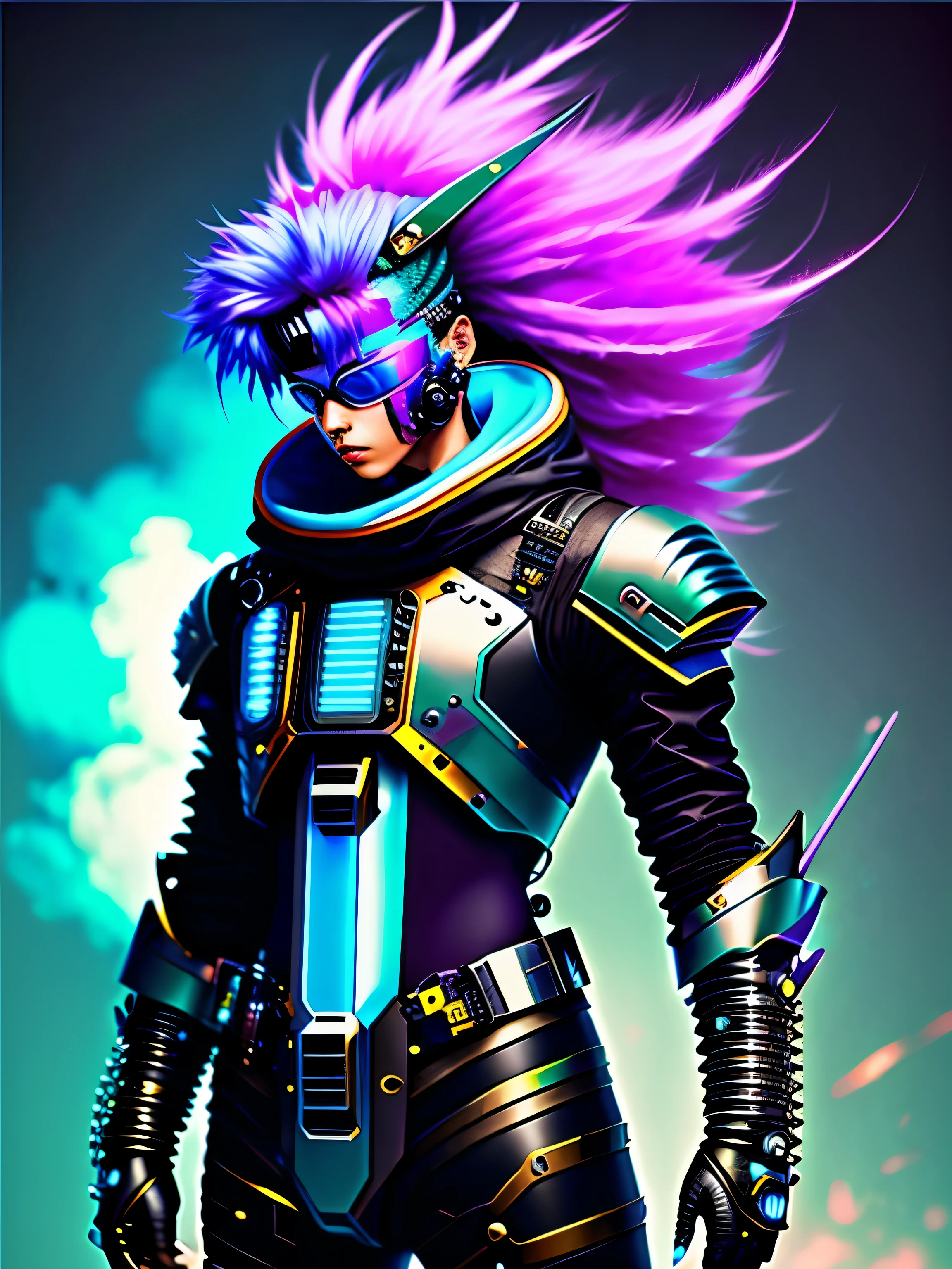 Cyber punk man fantasy and SCI fi beautiful look